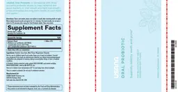 Label for Oral Probiotic Refreshing Mint Flavor