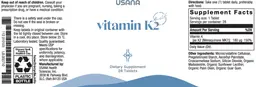 Label for Vitamin K2