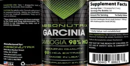 Label for Garcinia Cambogia 98% HCA