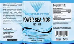 Label for Power Sea Moss 593 mg