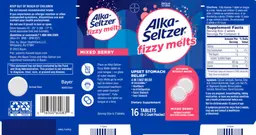 Label for Alka-Seltzer Fizzy Melts Mixed Berry