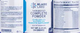 Label for Ther-Biotic Complete Powder