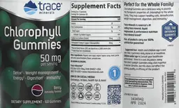 Label for Chlorophyll Gummies 50 mg Berry