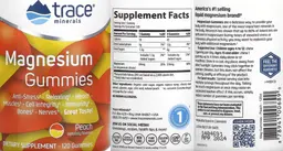 Label for Magnesium Gummies Peach