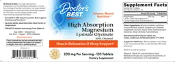 Label for High Absorption Magnesium 200 mg