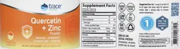 Label for Quercetin + Zinc Powder Orange Cream
