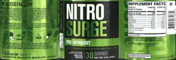 Label for Nitrosurge Pre-Workout Arctic White