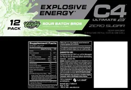 Label for C4 Ultimate On The Go Zero Sugar Candy Shoppe Sour Batch Bros