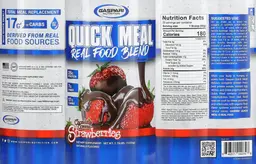 Label for Quick Meal Chocolate Covered Strawberries
