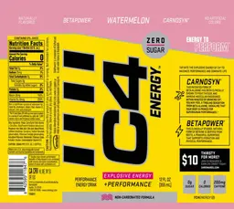 Label for C4 Energy Zero Sugar Watermelon