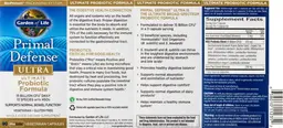 Label for Ultra Ultimate Probiotic Formula