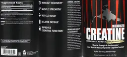 Label for Animal Micronized Creatine Unflavored