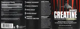 Label for Animal Micronized Creatine Unflavored