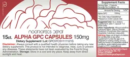 Label for Alpha GPC Capsules 150 mg