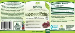 Label for Grapeseed Extract 400 mg