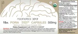 Label for Poria Mushroom Extract Capsules 500 mg