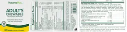 Label for Adult's Chewable Multi-Vitamin & Mineral Exotic Red Berry Flavor