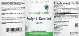 Label for Acetyl-L-Carnitine 500 mg