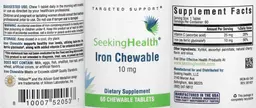 Label for Iron Chewable 10 mg