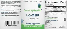 Label for L-5-MTHF 1,700 mcg DFE