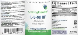 Label for L-5-MTHF 25,500 mcg DFE