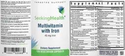 Label for Multivitamin with Iron 45 mg