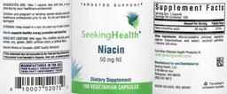 Label for Niacin 50 mg NE