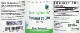 Label for Optimal CoQ10 100 mg