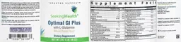 Label for Optimal GI Plus with L-Glutamine Natural Peach Flavor