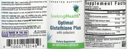 Label for Optimal Glutathione Plus with Cofactors