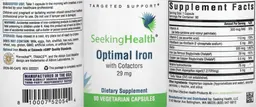 Label for Optimal Iron 29 mg with Cofactors