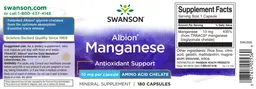 Label for Albion Manganese 10 mg