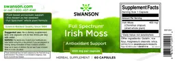 Label for Full Spectrum Irish Moss 400 mg