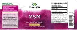 Label for MSM 1.5 grams