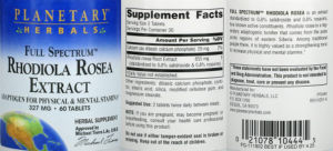 Full Spectrum Rhodiola Rosea Extract 327 mg