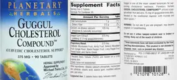 Label for Guggul Cholesterol Compound 375 mg