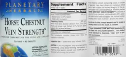 Label for Horse Chestnut Vein Strength 705 mg