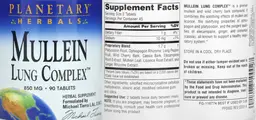 Label for Mullein Lung Complex 850 mg
