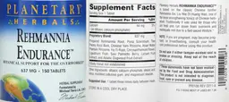 Label for Rehmannia Endurance