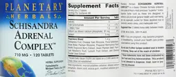 Label for Schisandra Adrenal Complex