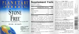 Label for Stone Free