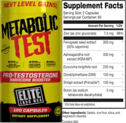 Label for Metabolic Test