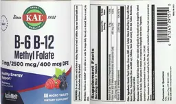 Label for B-6 B-12 Methyl Folate Mixed Berry