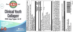 Label for Clinical Youth Collagen 600 mg