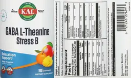Label for GABA L-Theanine Stress B Lozenge Mango Tangerine