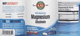 Label for High Absorption Magnesium Glycinate