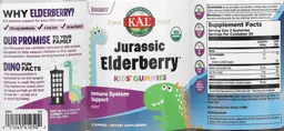 Label for Jurassic Elderberry Kids' Gummies Berry