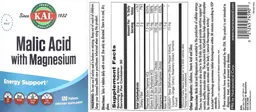 Label for Malic Acid With Magnesium