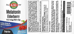 Label for Melatonin Elderberry DropIns Cherry
