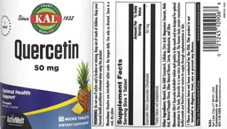 Label for Quercetin 50 mg Pineapple